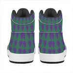 Purple Grape Pattern Print High Top Leather Sneakers