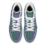 Purple Grape Pattern Print High Top Leather Sneakers