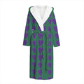 Purple Grape Pattern Print Hooded Bathrobe