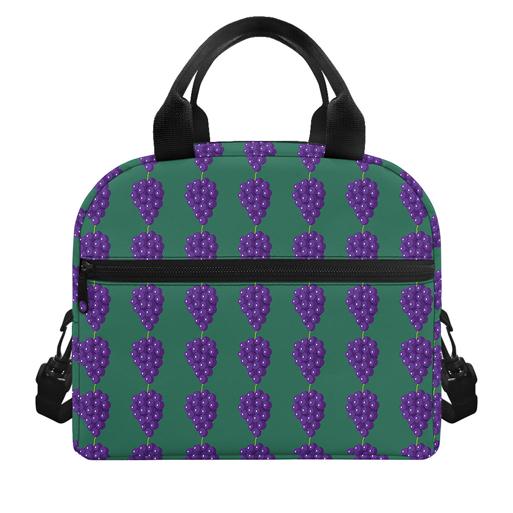 Purple Grape Pattern Print Insulated Lunch Bag