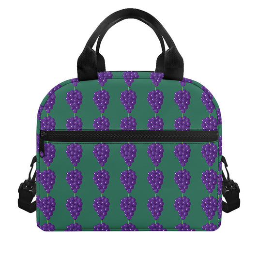 Purple Grape Pattern Print Insulated Lunch Bag