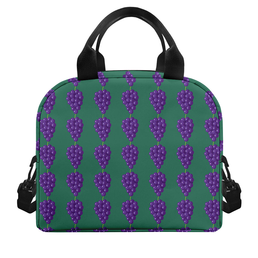 Purple Grape Pattern Print Insulated Lunch Bag