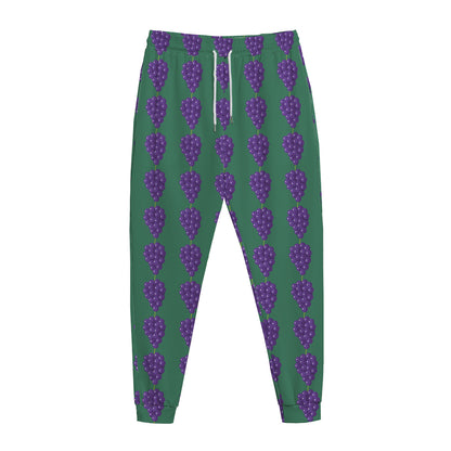 Purple Grape Pattern Print Jogger Pants