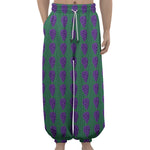 Purple Grape Pattern Print Lantern Pants