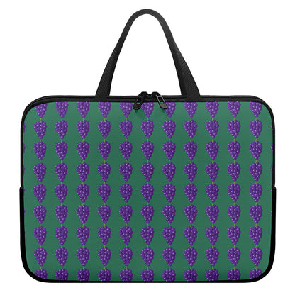 Purple Grape Pattern Print Laptop Sleeve With Handle