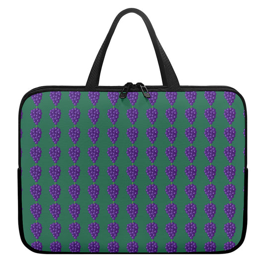 Purple Grape Pattern Print Laptop Sleeve With Handle