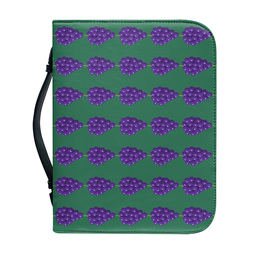 Purple Grape Pattern Print Leather Bible Cover