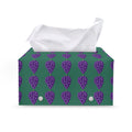 Purple Grape Pattern Print Leather Tissue Box Cover