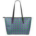 Purple Grape Pattern Print Leather Tote Bag With Zipper