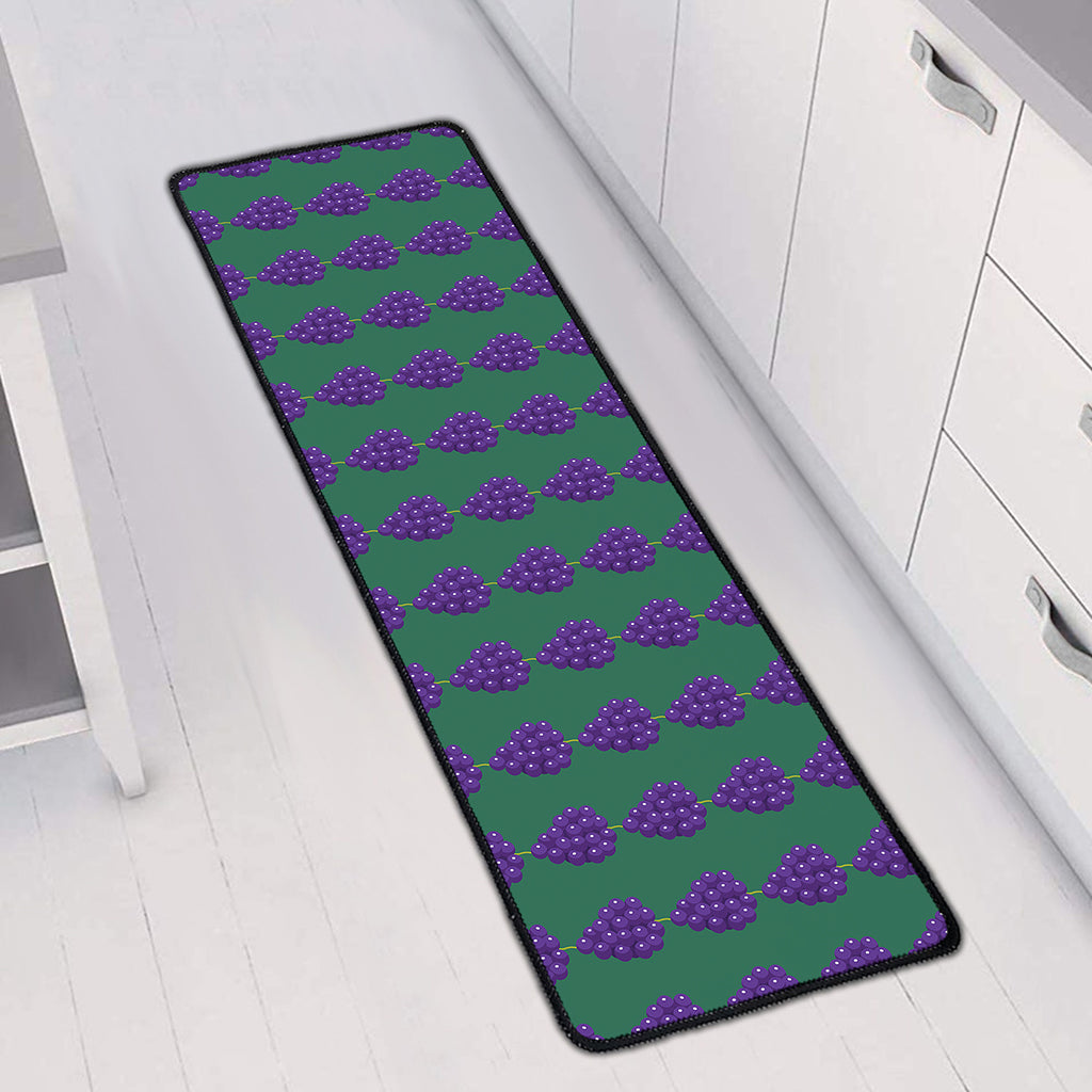 Purple Grape Pattern Print Long Kitchen Mat