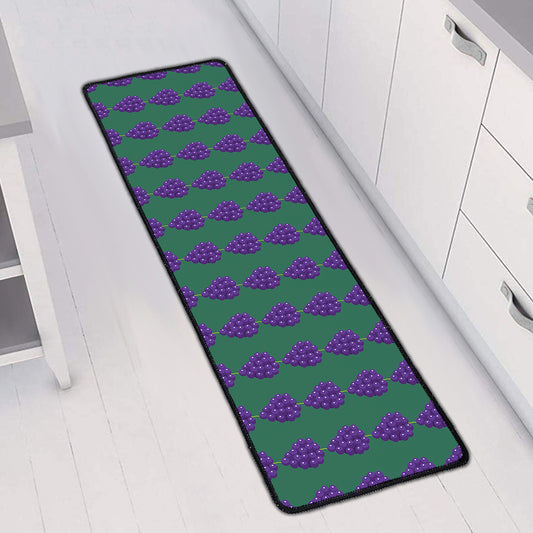 Purple Grape Pattern Print Long Kitchen Mat