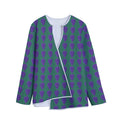 Purple Grape Pattern Print Long Sleeve Short Coat