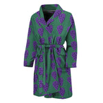 Purple Grape Pattern Print Men's Bathrobe