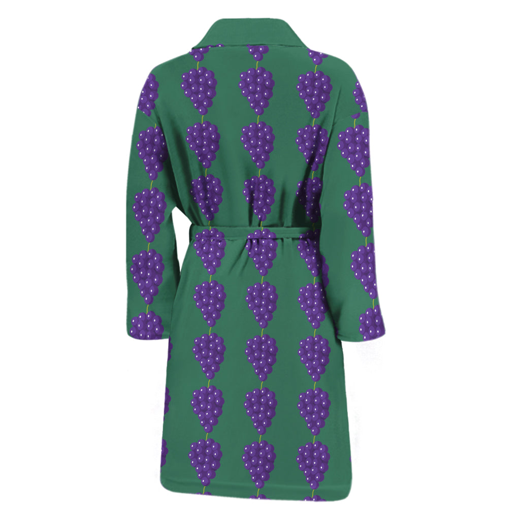 Purple Grape Pattern Print Men's Bathrobe
