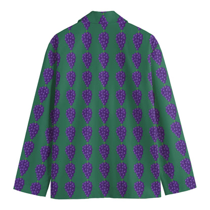 Purple Grape Pattern Print Men's Blazer