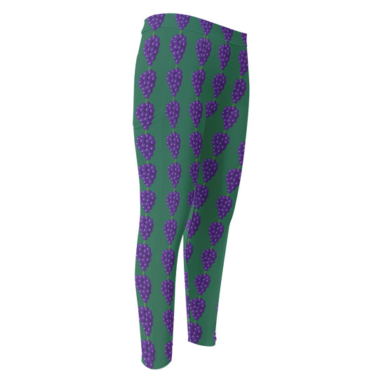 Purple Grape Pattern Print Men's Compression Pants