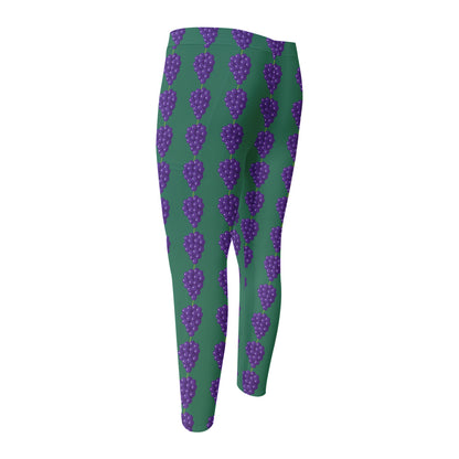 Purple Grape Pattern Print Men's Compression Pants