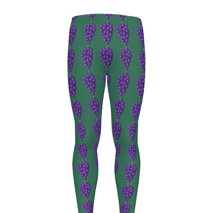 Purple Grape Pattern Print Men's leggings
