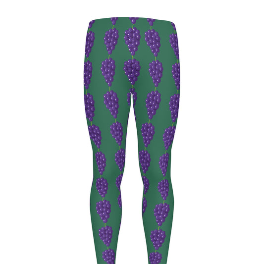 Purple Grape Pattern Print Men's leggings
