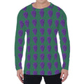 Purple Grape Pattern Print Men's Long Sleeve T-Shirt