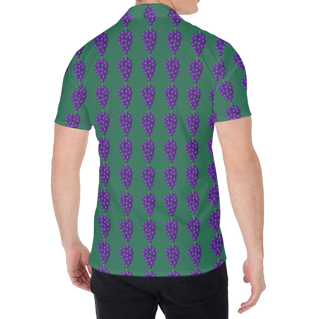 Purple Grape Pattern Print Men's Shirt