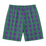 Purple Grape Pattern Print Men's Swim Trunks