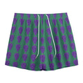 Purple Grape Pattern Print Mesh Shorts