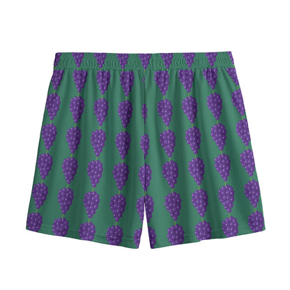 Purple Grape Pattern Print Mesh Shorts
