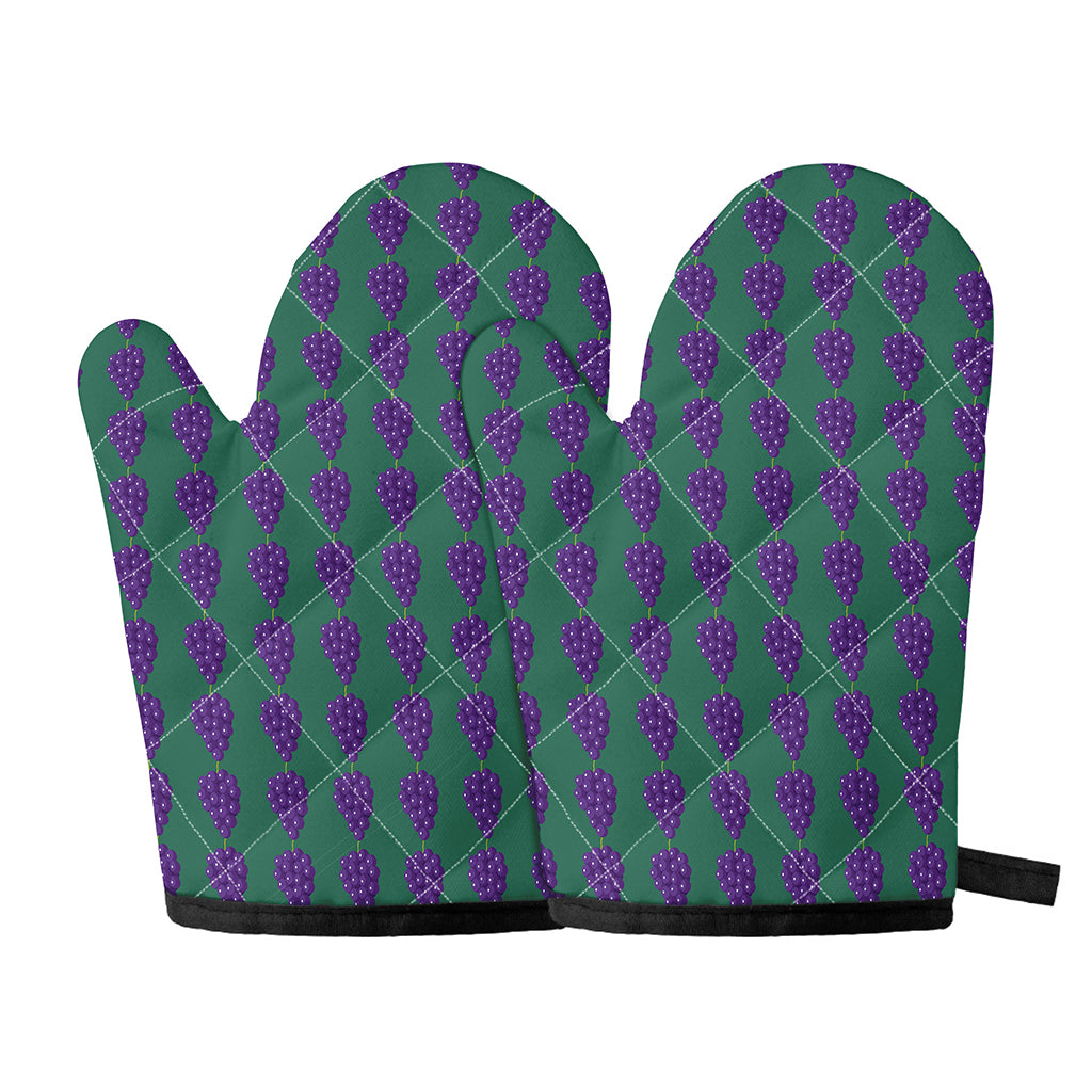 Purple Grape Pattern Print Oven Mitts