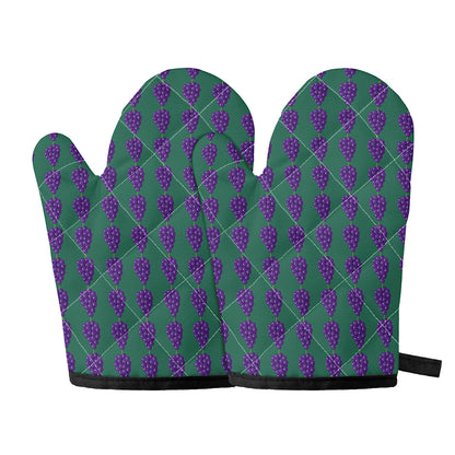 Purple Grape Pattern Print Oven Mitts