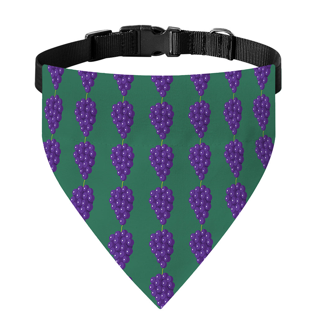 Purple Grape Pattern Print Over The Collar Dog Bandana