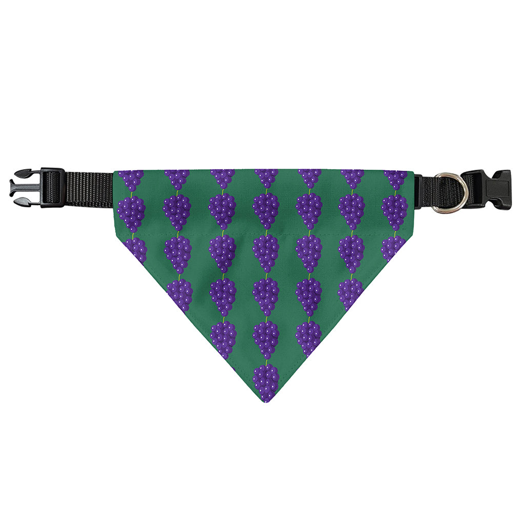 Purple Grape Pattern Print Over The Collar Dog Bandana