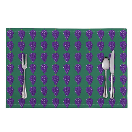 Purple Grape Pattern Print Placemat
