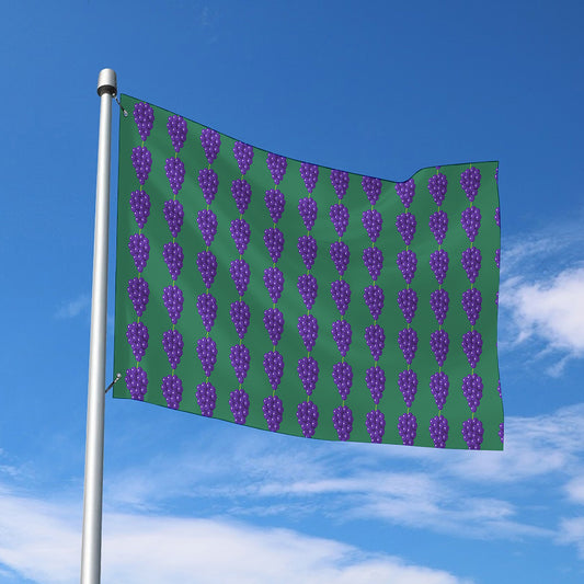 Purple Grape Pattern Print Polyester Flag
