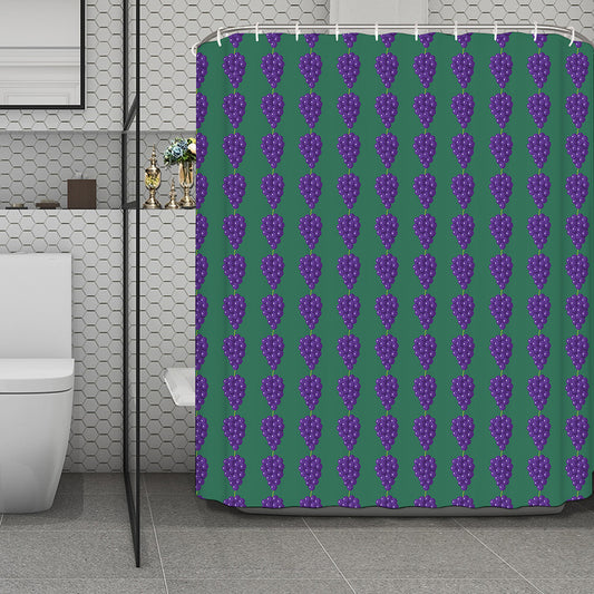 Purple Grape Pattern Print Polyester Shower Curtain