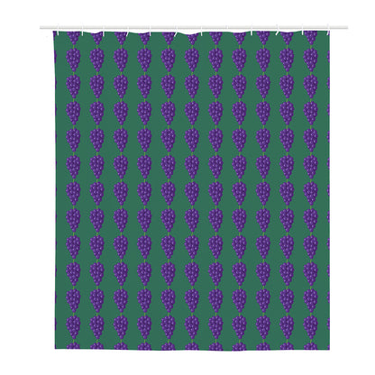 Purple Grape Pattern Print Polyester Shower Curtain