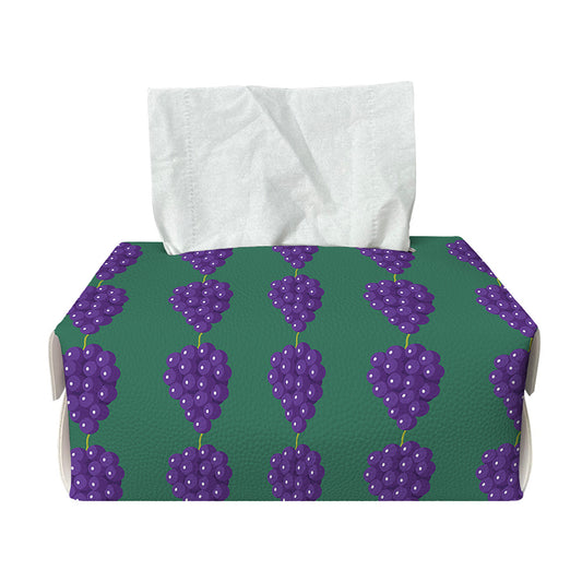 Purple Grape Pattern Print Rectangle Tissue Box Cover