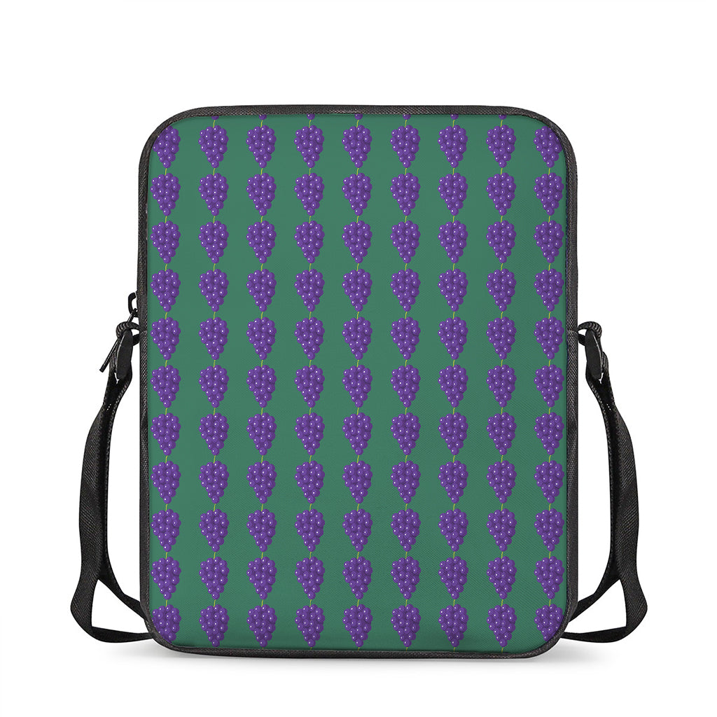 Purple Grape Pattern Print Rectangular Crossbody Bag