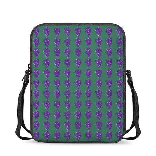 Purple Grape Pattern Print Rectangular Crossbody Bag