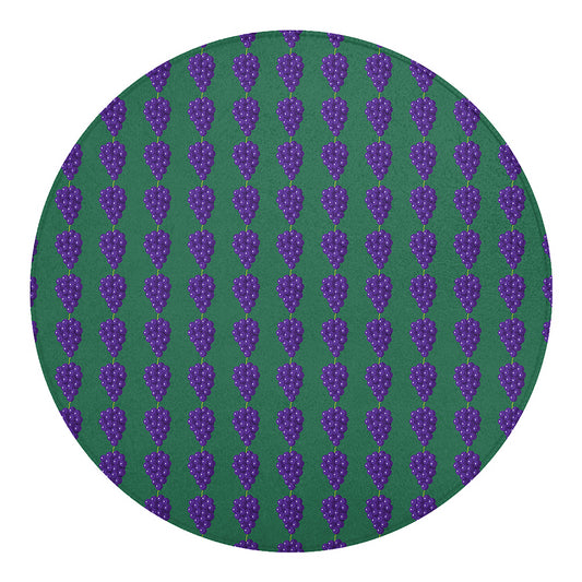 Purple Grape Pattern Print Round Blanket