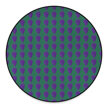 Purple Grape Pattern Print Round Floor Mat