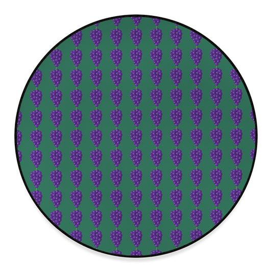 Purple Grape Pattern Print Round Floor Mat