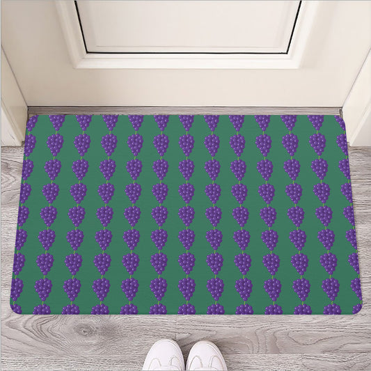 Purple Grape Pattern Print Rubber Doormat