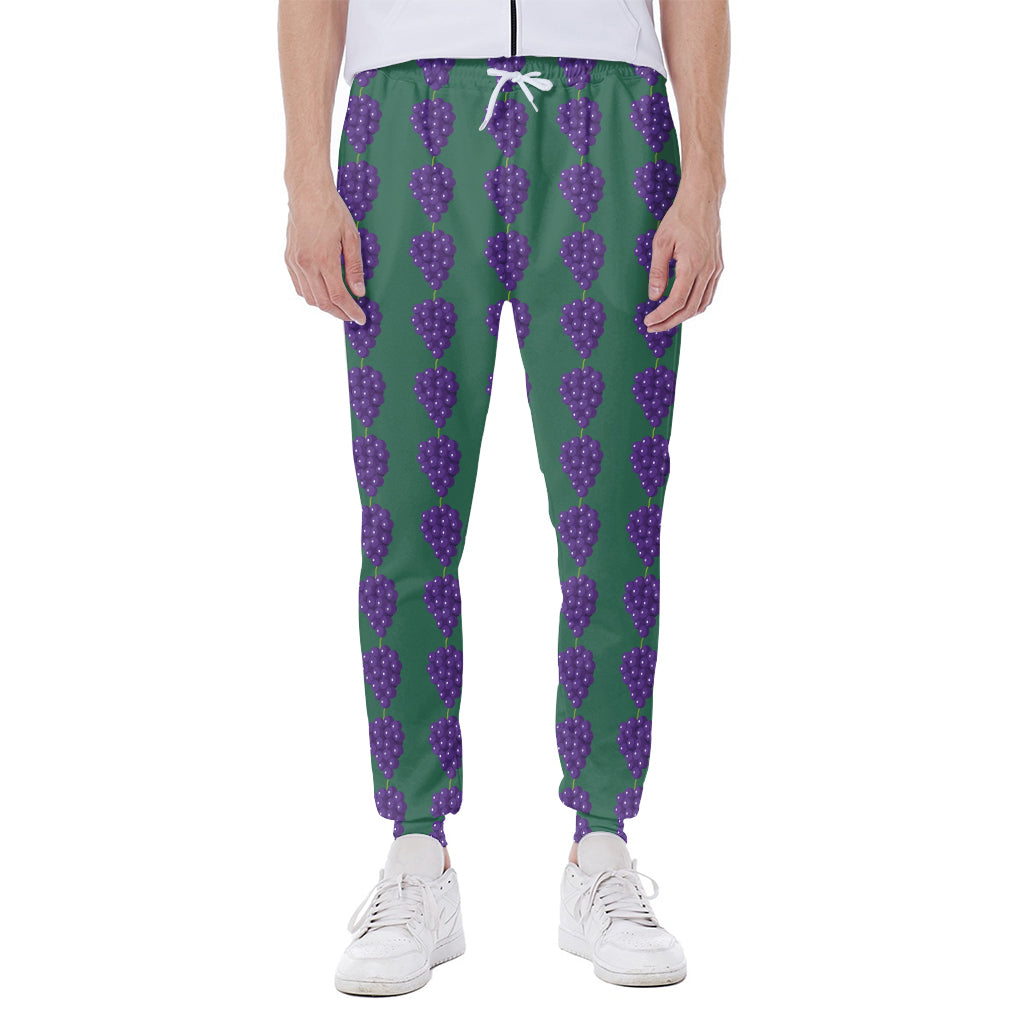 Purple Grape Pattern Print Scuba Joggers