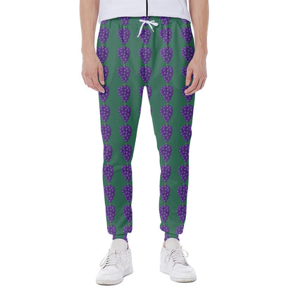 Purple Grape Pattern Print Scuba Joggers