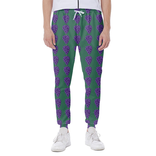 Purple Grape Pattern Print Scuba Joggers