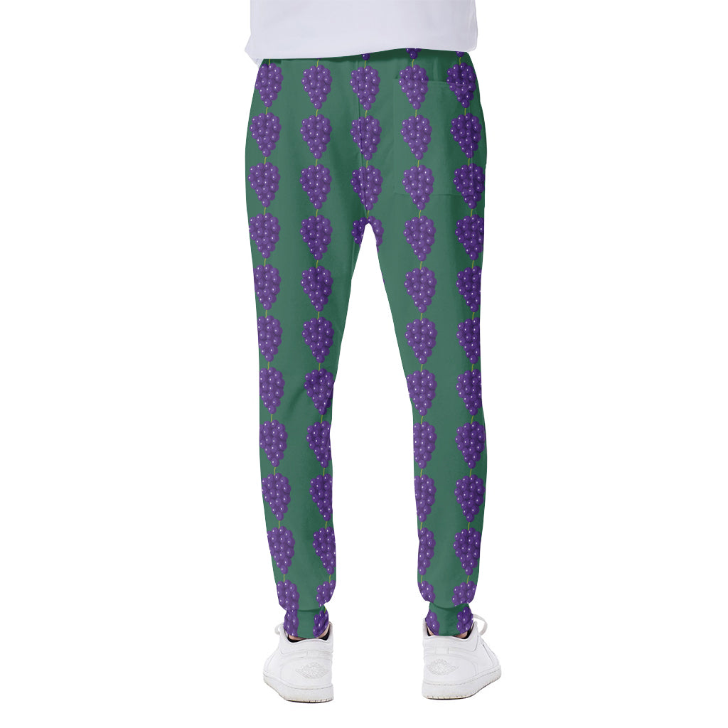 Purple Grape Pattern Print Scuba Joggers