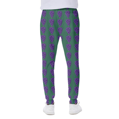 Purple Grape Pattern Print Scuba Joggers