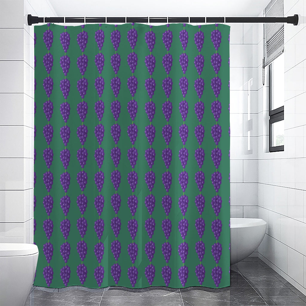 Purple Grape Pattern Print Shower Curtain