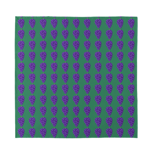 Purple Grape Pattern Print Silk Bandana